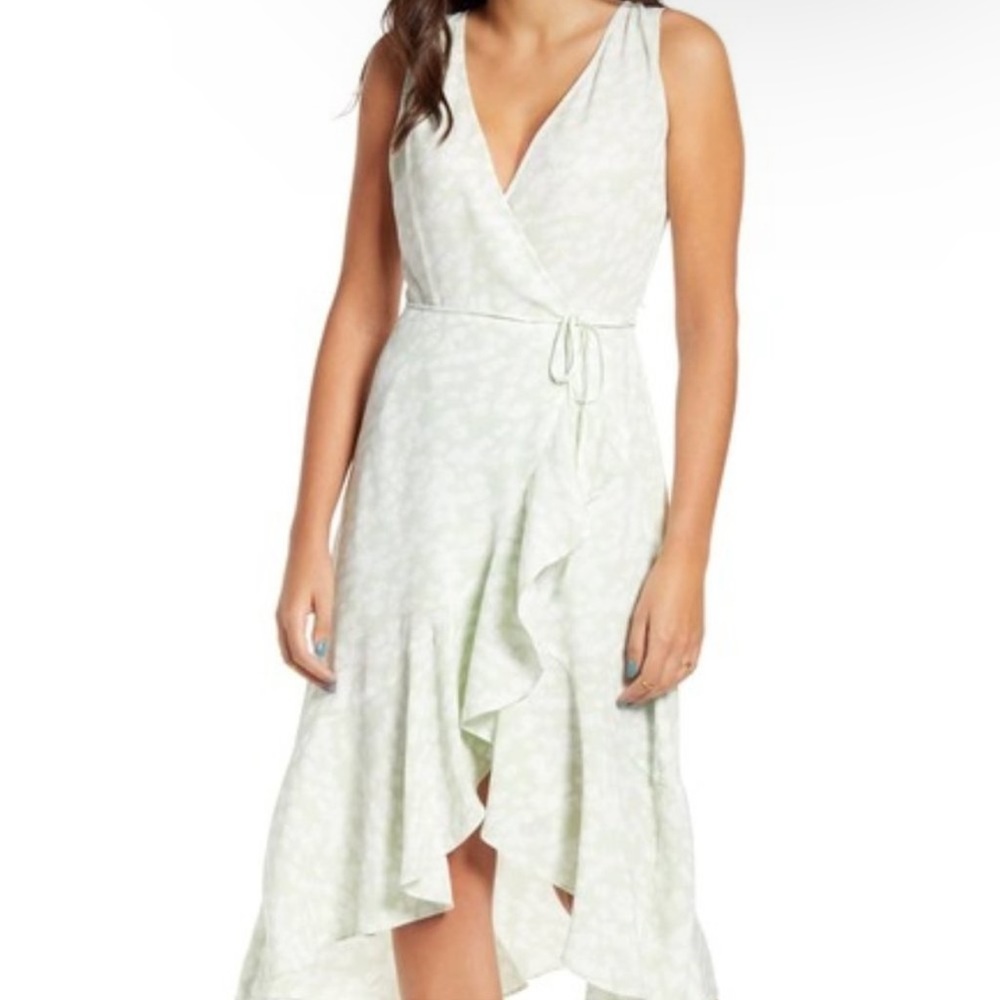 Leith green wrap dress M